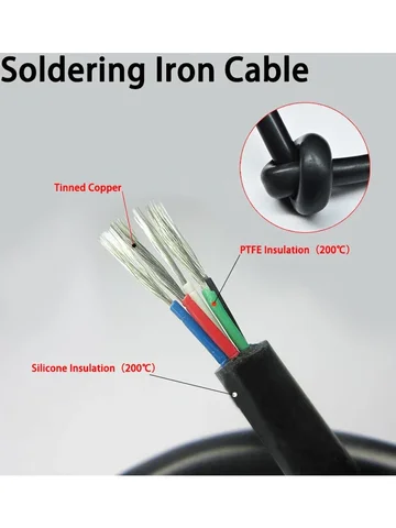 Силиконовый провод 1/5 м, паяльная станция T12, 2, 3, 4, 5, 6, 8, 10 ядер, луженая медь, PTFE, изоляция, высокотемпературная линия