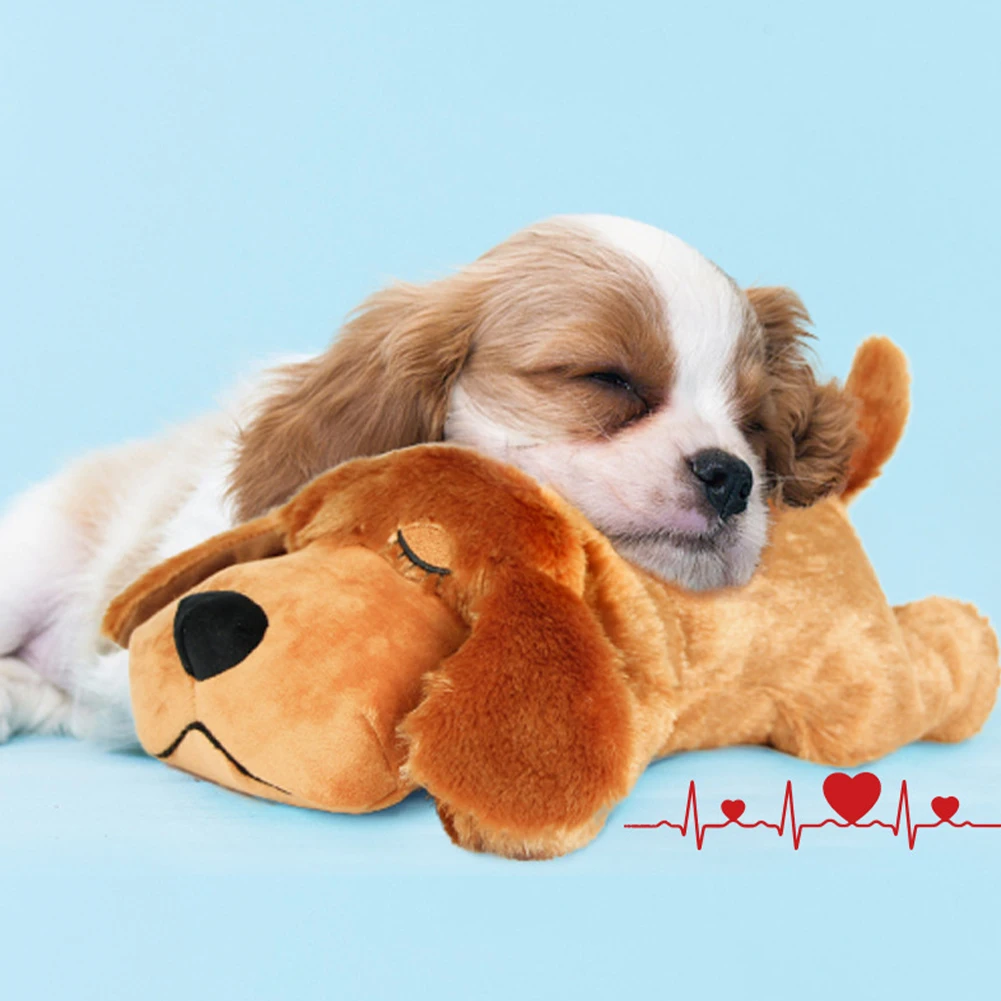 

Puppy Sleep Aid Calming Behavioral Pet Supplies Cute Washable Anxiety Relief Dog Toy Snuggle Training Durable Stuffed Heartbeat