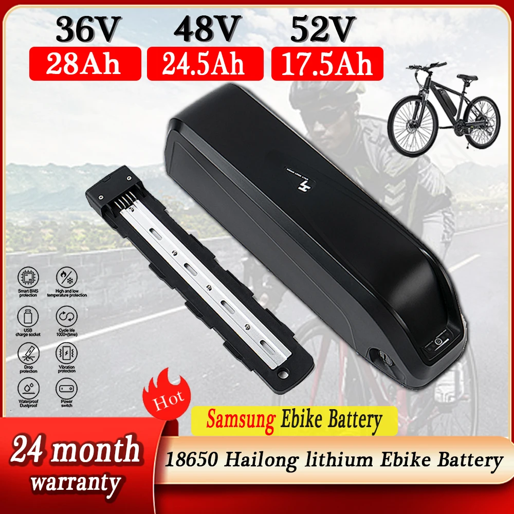 

Samsung Ebike Battery 18650 Hailong G70 G56 52V 48V 36V 14Ah 17.5Ah 21Ah 28Ah Powerful Electric Bicycle Lithium Battery Pack