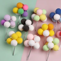 8pcs ball bundle colorful clay cake topper hat creative cupcake card flag birthday party baby shower dessert decoration tools