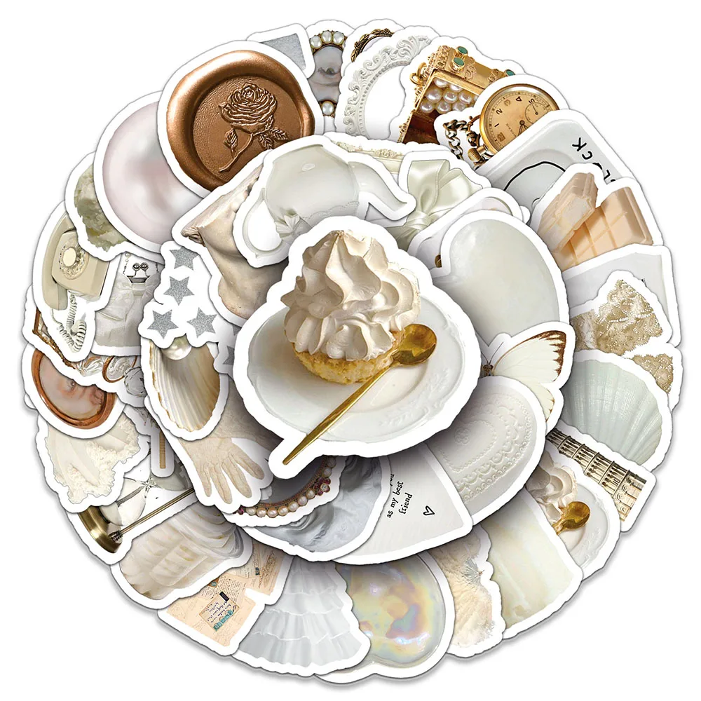

10/30/50 Fashion White Style Ins Sticker Funny Cream Milk Sculpture Decals DIY Phone Luggage Fridge Laptop PVC Sticker Toy Gift