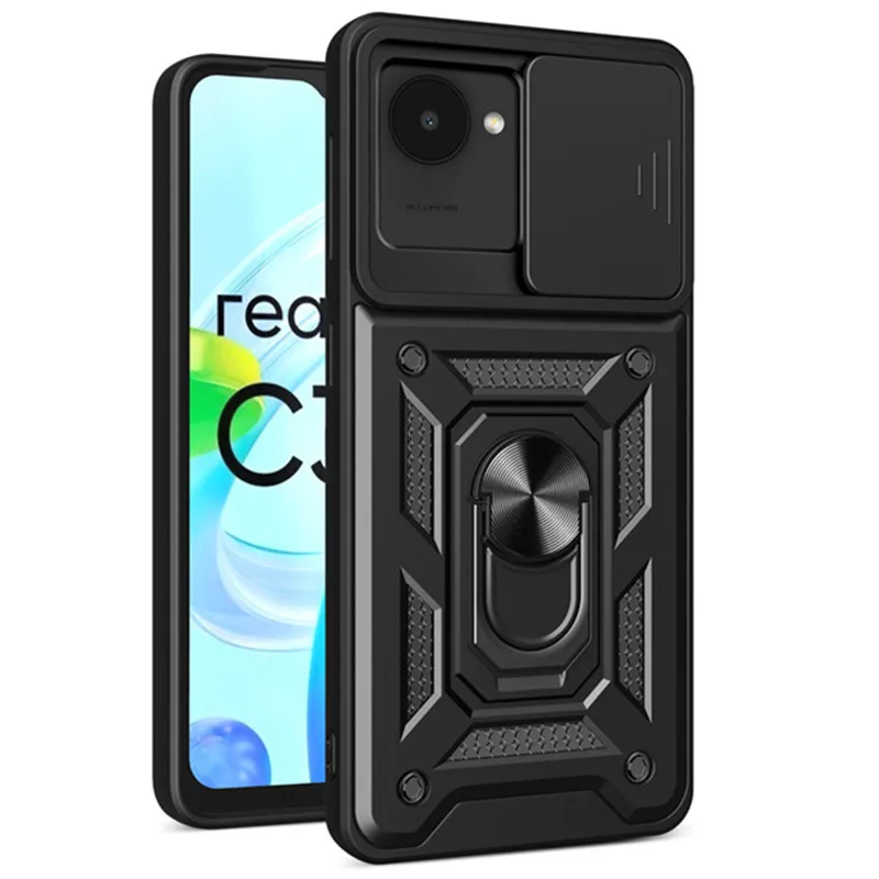 

For OPPO Realme C30 4G Case Armor Magnetic Ring Stand Holder Back Cover for Realme C 30 RealmeC30 2022 RMX3581 Phone Cases