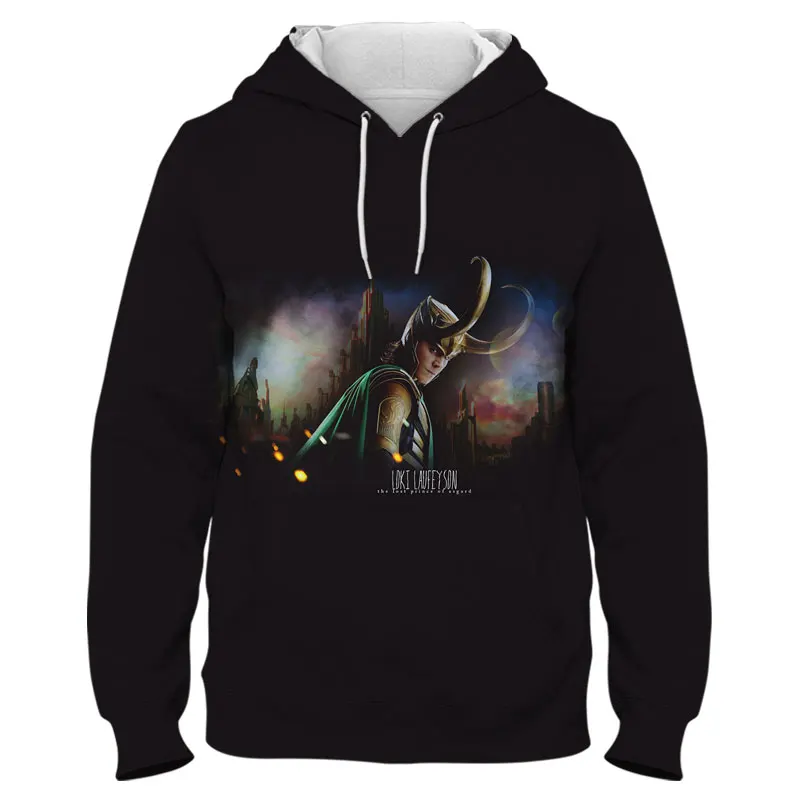 

2022 New Fashion Men's Sweatshirt Spring Autumn Long Sleeve Women Oversized Hoodie Marvel Loki 3D Print Children Clothes