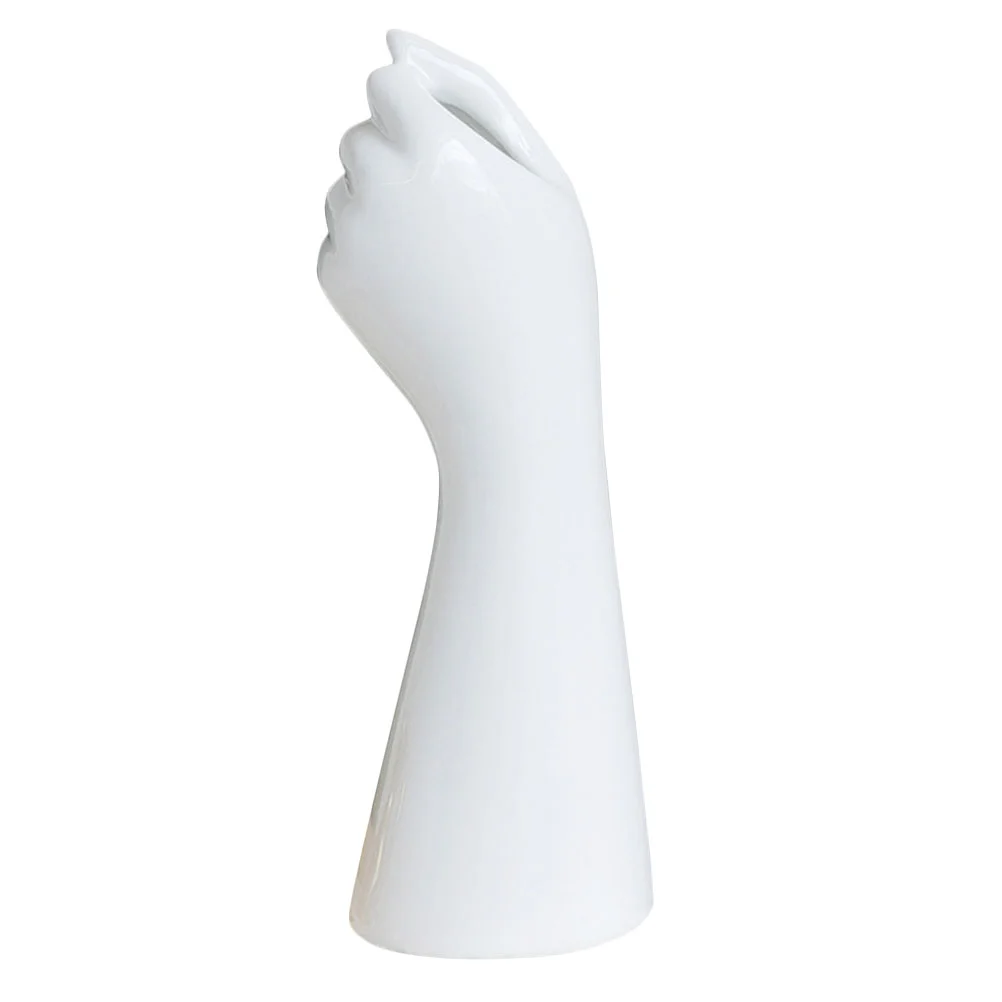 

Vase Flower Ceramic Vases Hand White Body Holder Decorativedecor Centerpiece Sculpture Shaped Bud Arrangement Arm Hydroponic