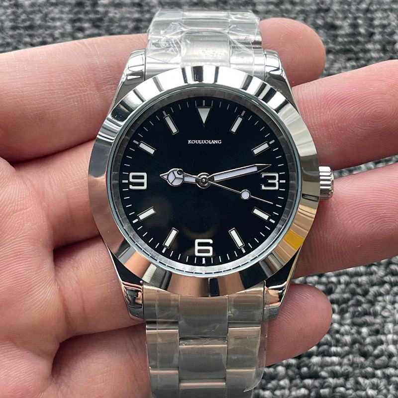 

Black Dial Men's Mechanical Watch Stainless Steel Strap Waterproof Luminous Automatic Date Sapphire 41mm MIYOTA 8215 Movemen