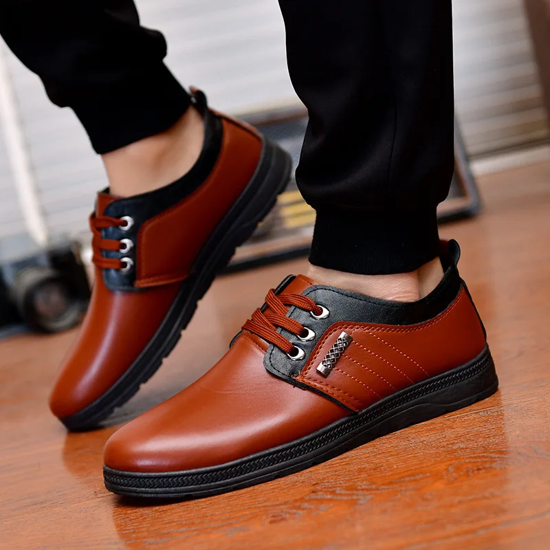 

Daily Casual British Business Middle-aged And Elderly Leather Shoes Spring And Autumn Breathable Waterproof Single Shoes