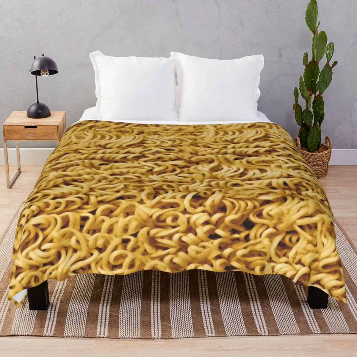 Seamless Ramen Noodle Blanket Fleece Spring Autumn Fluffy Throw Blankets for Bedding Home Couch Travel Office