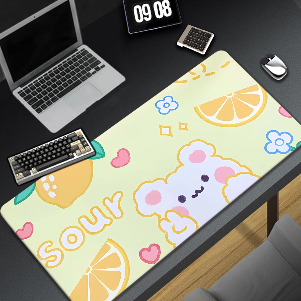 

Large Kawaii Mouse Pad Lock Edge Cute Mousepads XXXL Anime Cat Mouse Mat Home Office Mousepad Keyboard Mat Tapis De Souris 90x40