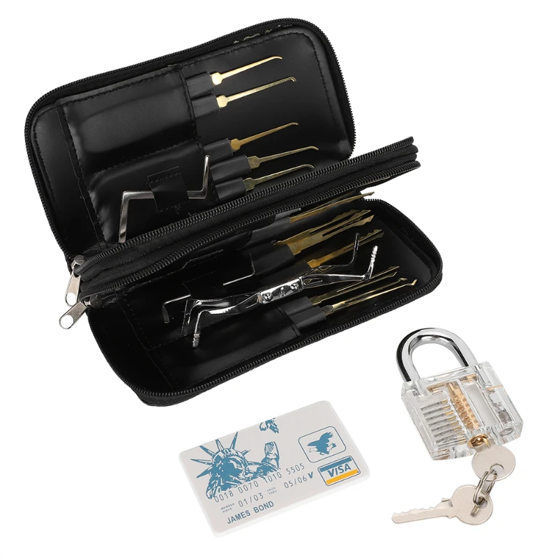 

24 Piece Locksmith Tools with Clear Lock Combination Lock Practice Paddle Lock and Key Combination Lock Tool
