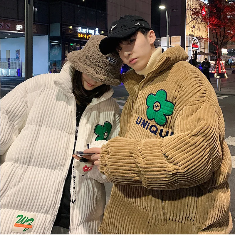 New Corduroy Cotton Jacket Winter Coat for Women Coats Parkas Men's Jackets Harajuku Retro Warm Thickening Korean Fashion