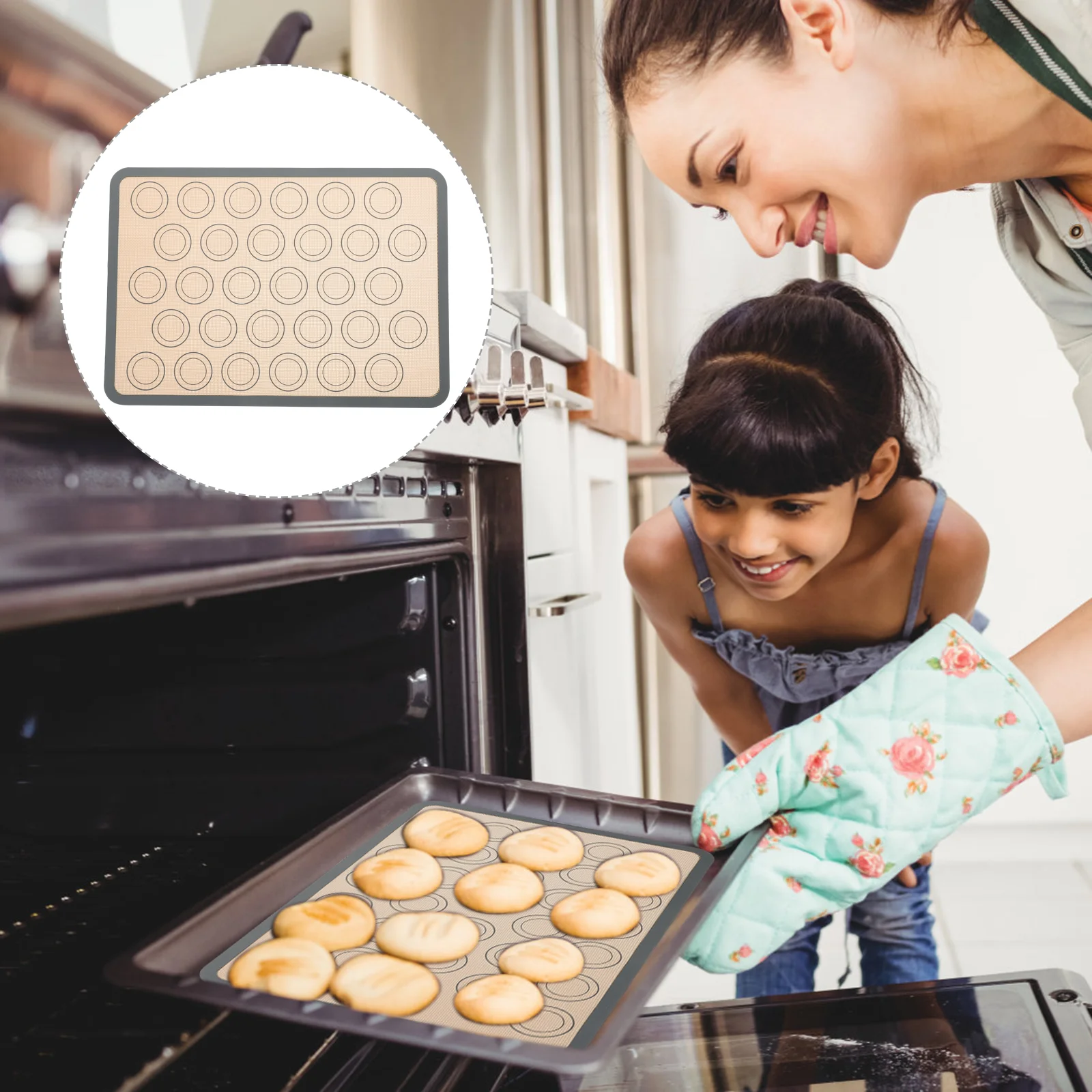 

Baking Mat Silicone Cookie Sheet Macaron Pad Liner Stick Bake Pastry Diy Pans Macarons Non Kitchen Tool Food Tray Safe Supplies