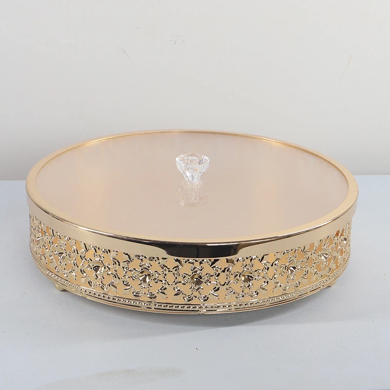 Luxury Metal Tray Gold Finish Hollow Plate Home Storage Decorative Round Kitchen Tool Christmas Wedding Centerpieces Table Decor | Дом и сад
