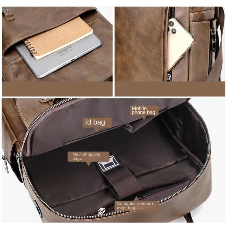 Водонепроницаемый рюкзак для ноутбука 15 6 дюйма из ПУ кожи