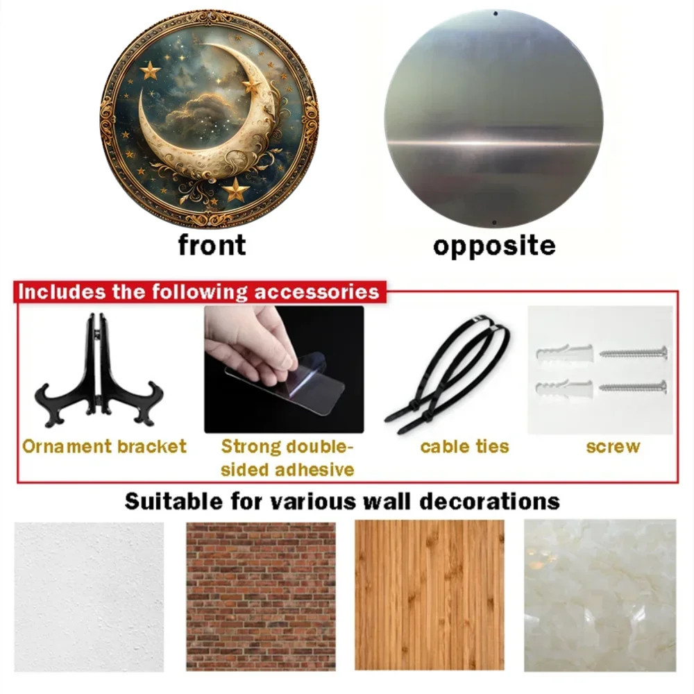 Металлическая декоративная вывеска &quotЗвезды и Луна&quot алюминий