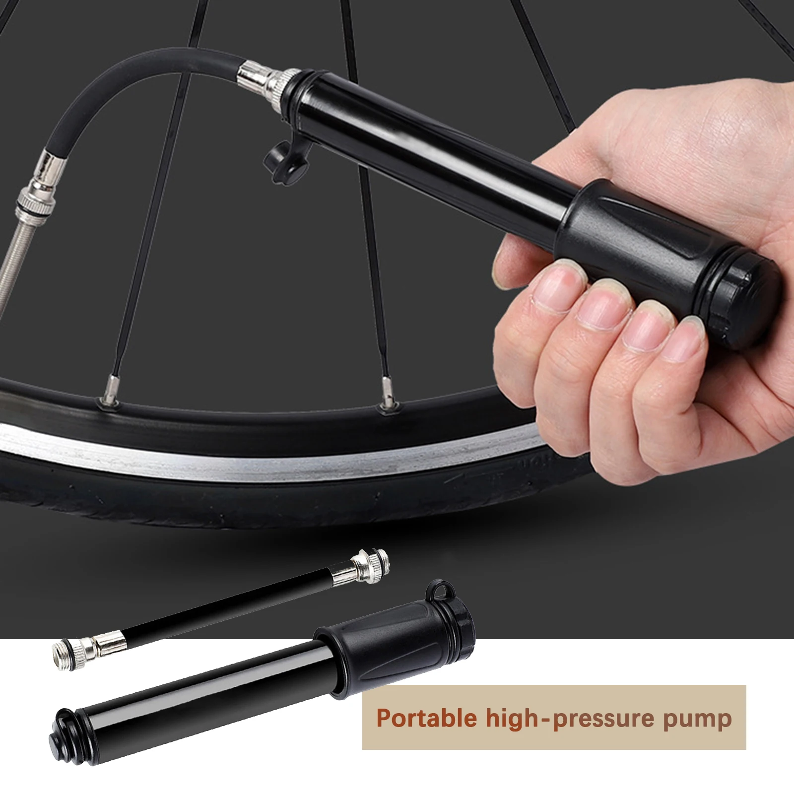 

High Pressure Pump Bicycle Parts 100Psi Mini Cycling Tire Portable MTB Mountain Road Inflatable Tube Bike Accessories Inflator