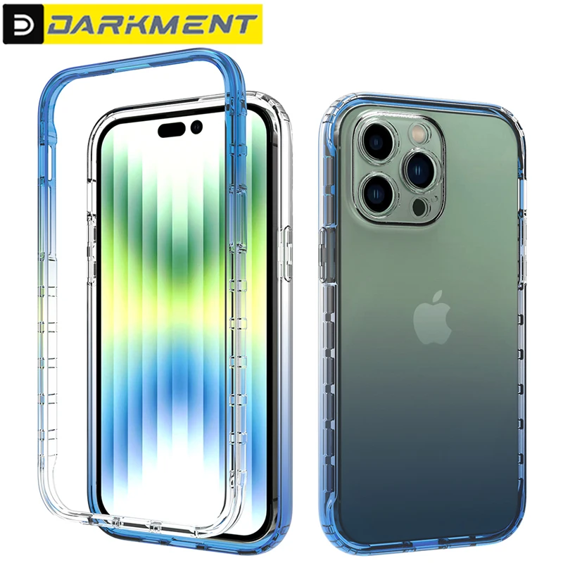 

For iPhone 12 13 14 Pro Max Mini Transparent Gradient Color Case For iPhone XS Max XR X 8 7 6 Plus SE 2020 Silicone Clear Cover