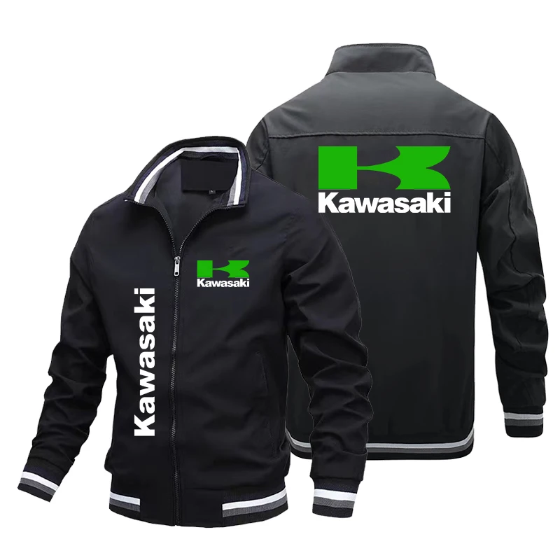

Новинка 2023, Мужская мотоциклетная куртка Kawasaki, свитшоты, повседневный кардиган на молнии, уличная спортивная гоночная байкерская куртка, Му...