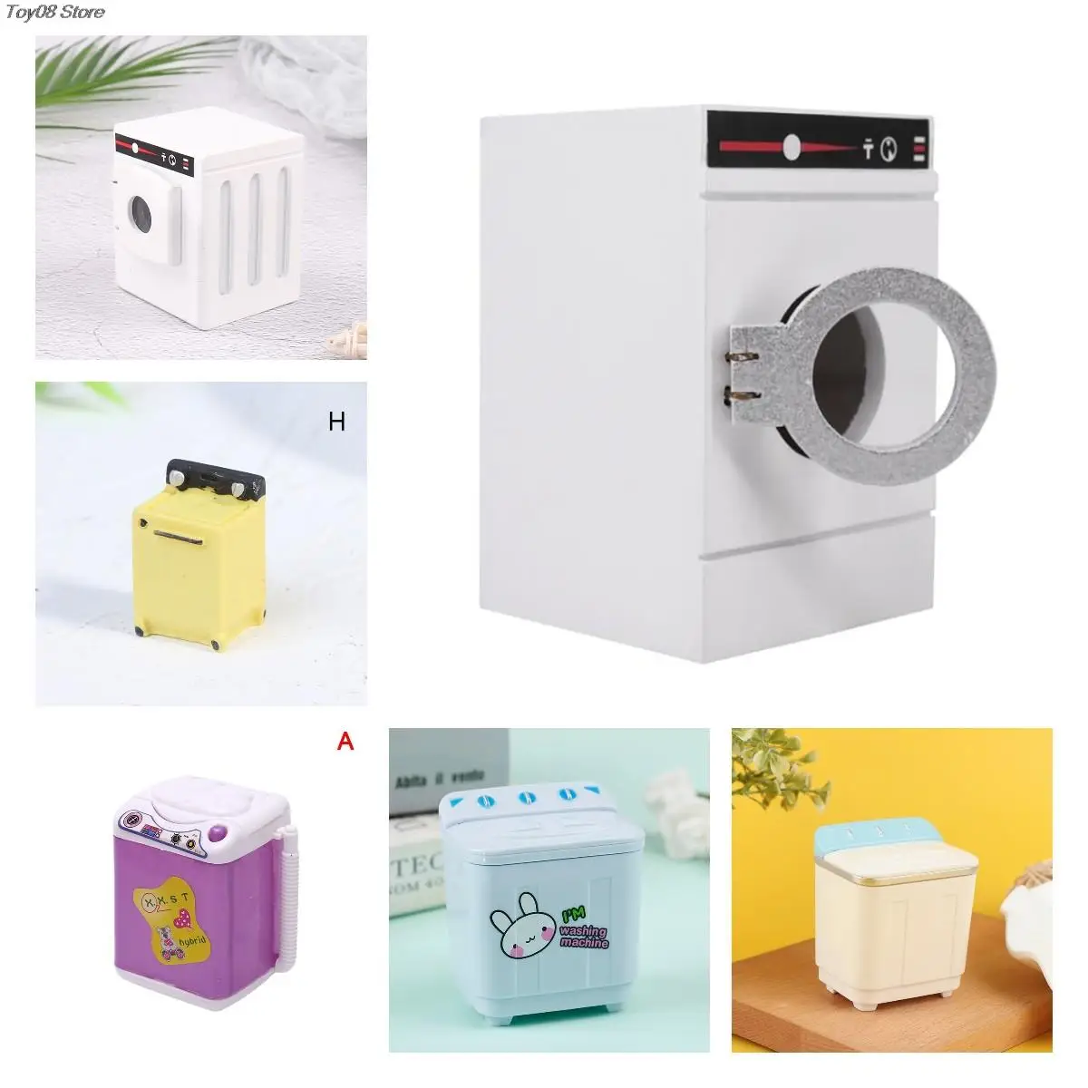 

Different styles 1:12 Dollhouse Miniature Furniture Home Appliance Laundry Washing Machine