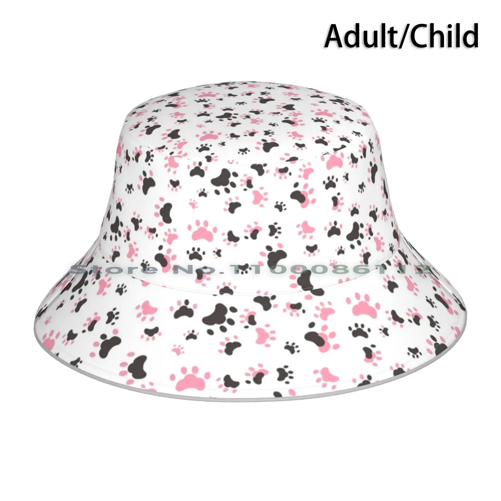 

Cutie Paws-Cat Bucket Hat Sun Cap Cute Cutie Paws Cats Kittens Pets Pattern Dogs Puppy Pups Puppies Foldable Outdoor Fisherman