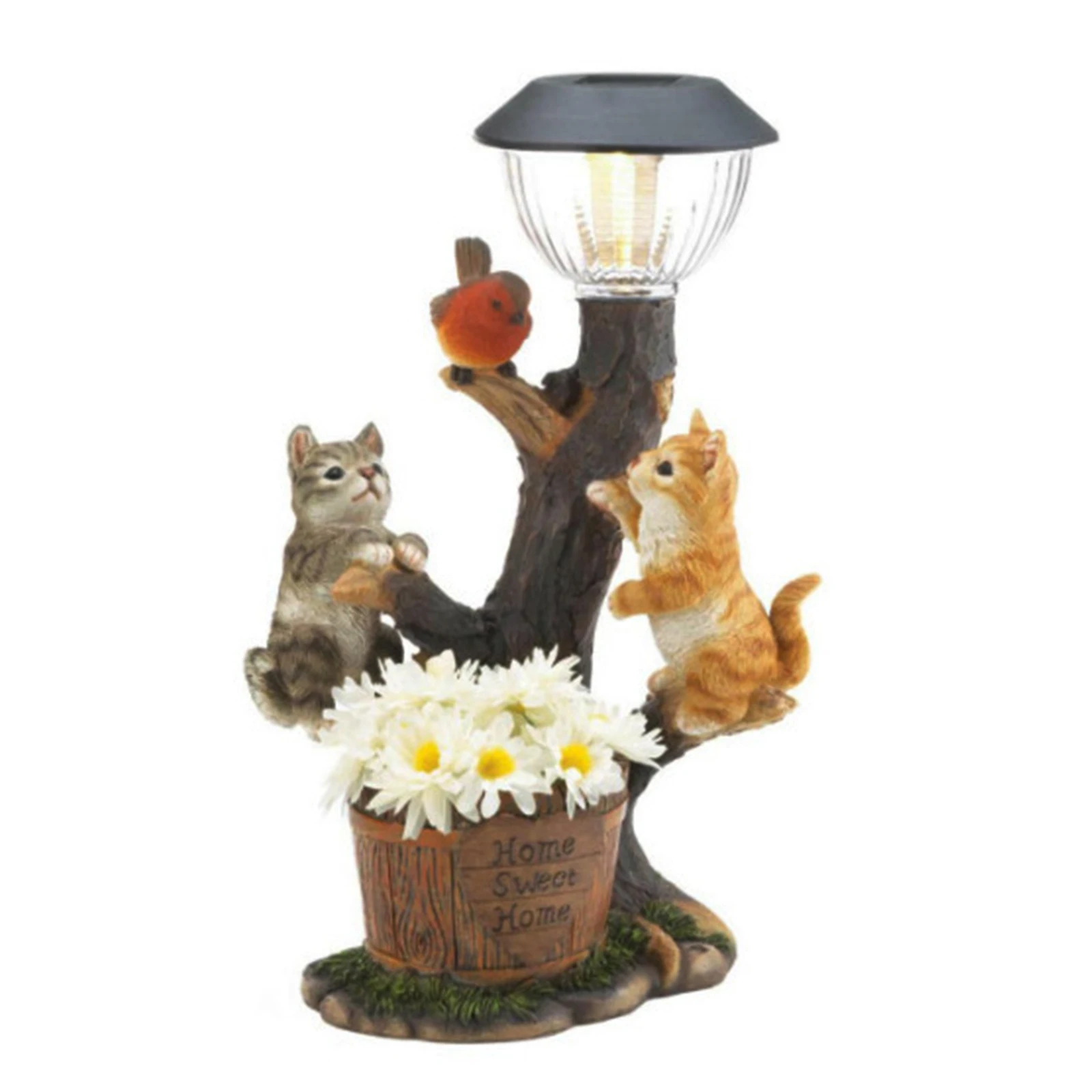 

Make Your Garden Shine with Solar Powered Resin Statues of Adorable Kitten Birds and Terrier Perfect for Garden Decor