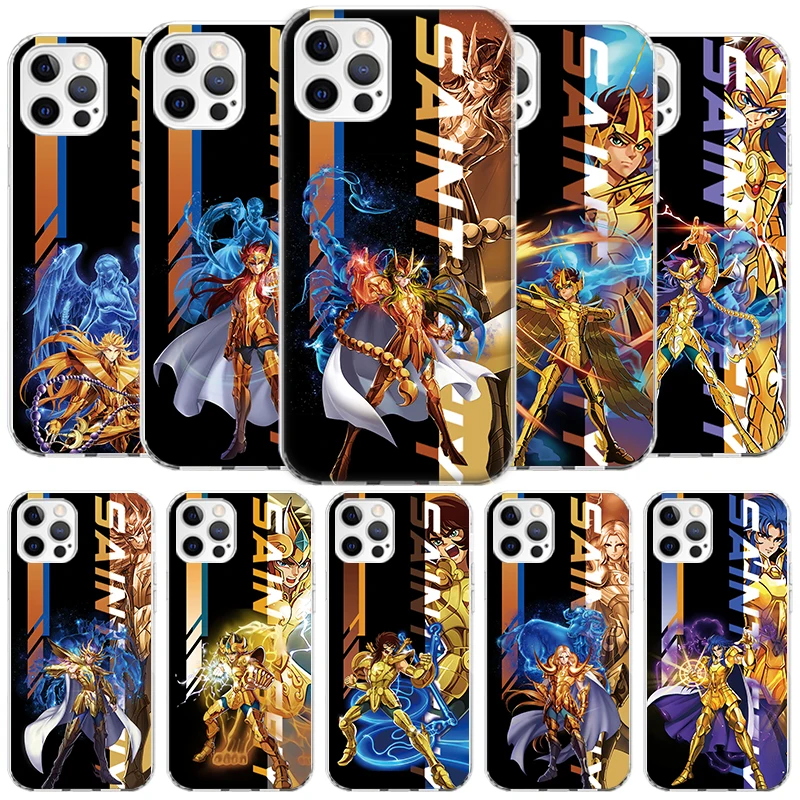 Чехол для телефона с аниме Saint Seiya мягкий чехол iPhone 16 15 14 13 12 Mini 11 Pro Max X XS 7 Plus 8 + SE 2020