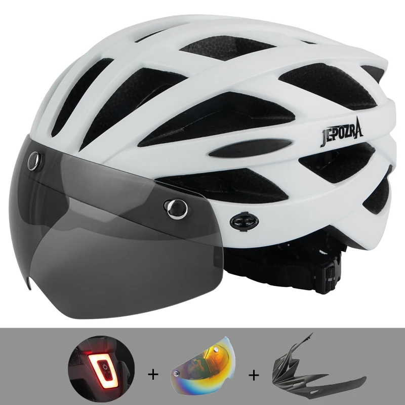 

JEPOZRA Велоспорт шлем с задним фонарем для мужчин и женщин 4 режима переключения велосипедный шлем горный шоссейный велосипед E-Bike мотоцикл