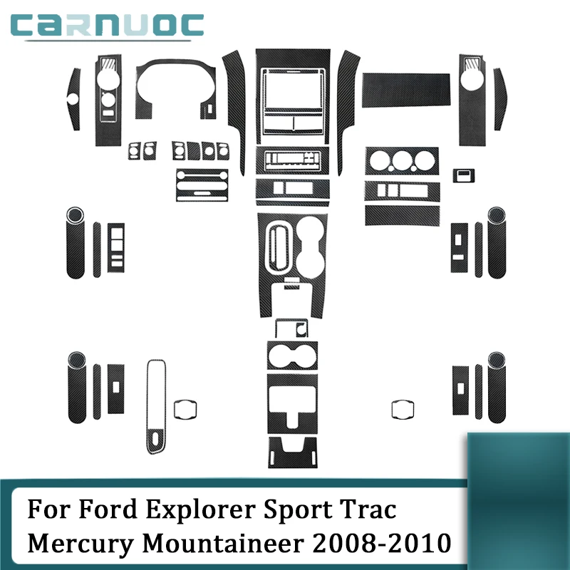 

For Ford Explorer Sport Trac Mercury Mountaineer 2008-2010 Car Interior Decorative Accessories Carbon Fiber Black Stickers
