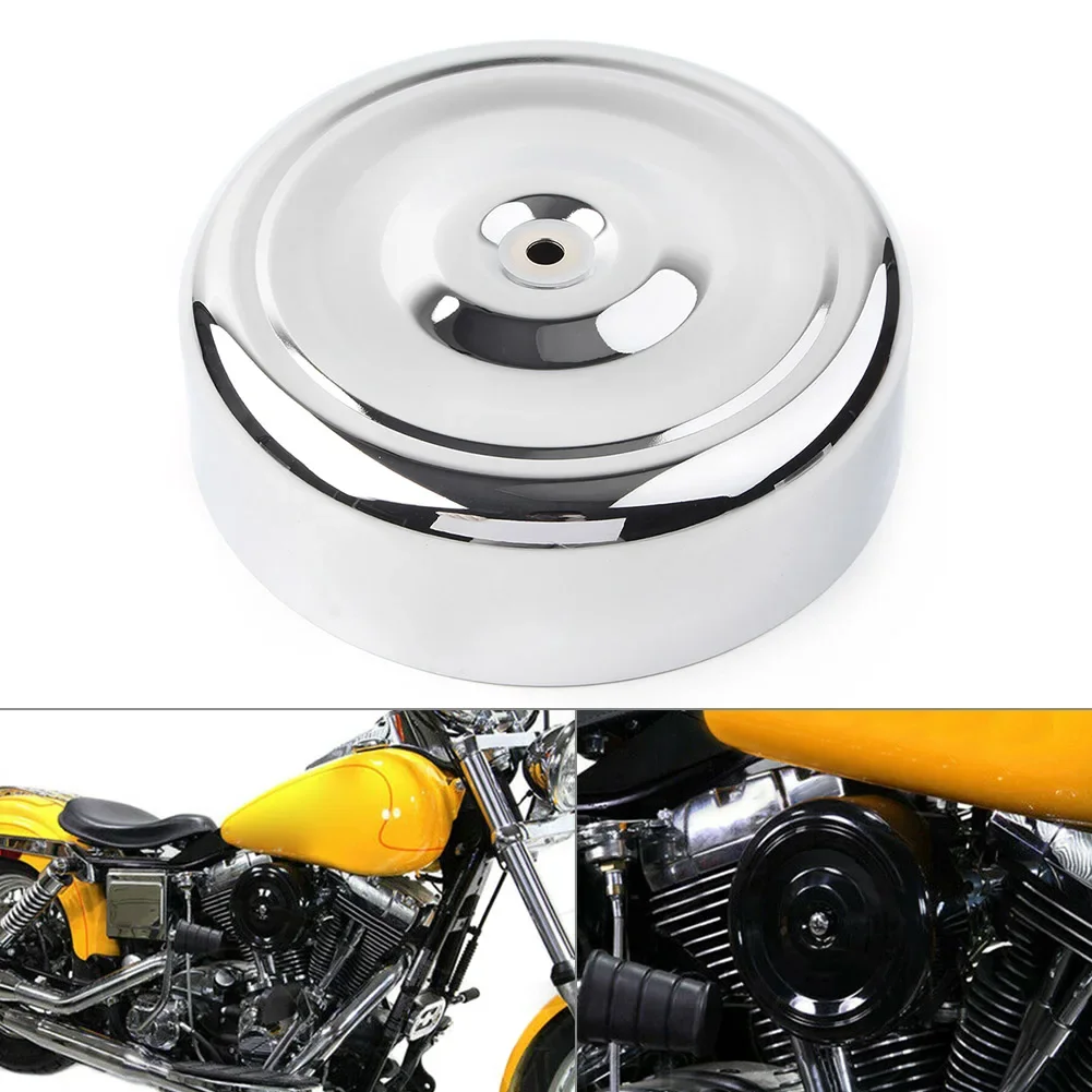 

Chrome/Black 7" Motorcycle Air Cleaner Cover Plain Metal for Harley Touring Softail Dyna FL FX FXST FLST FXR FXD XL FLT
