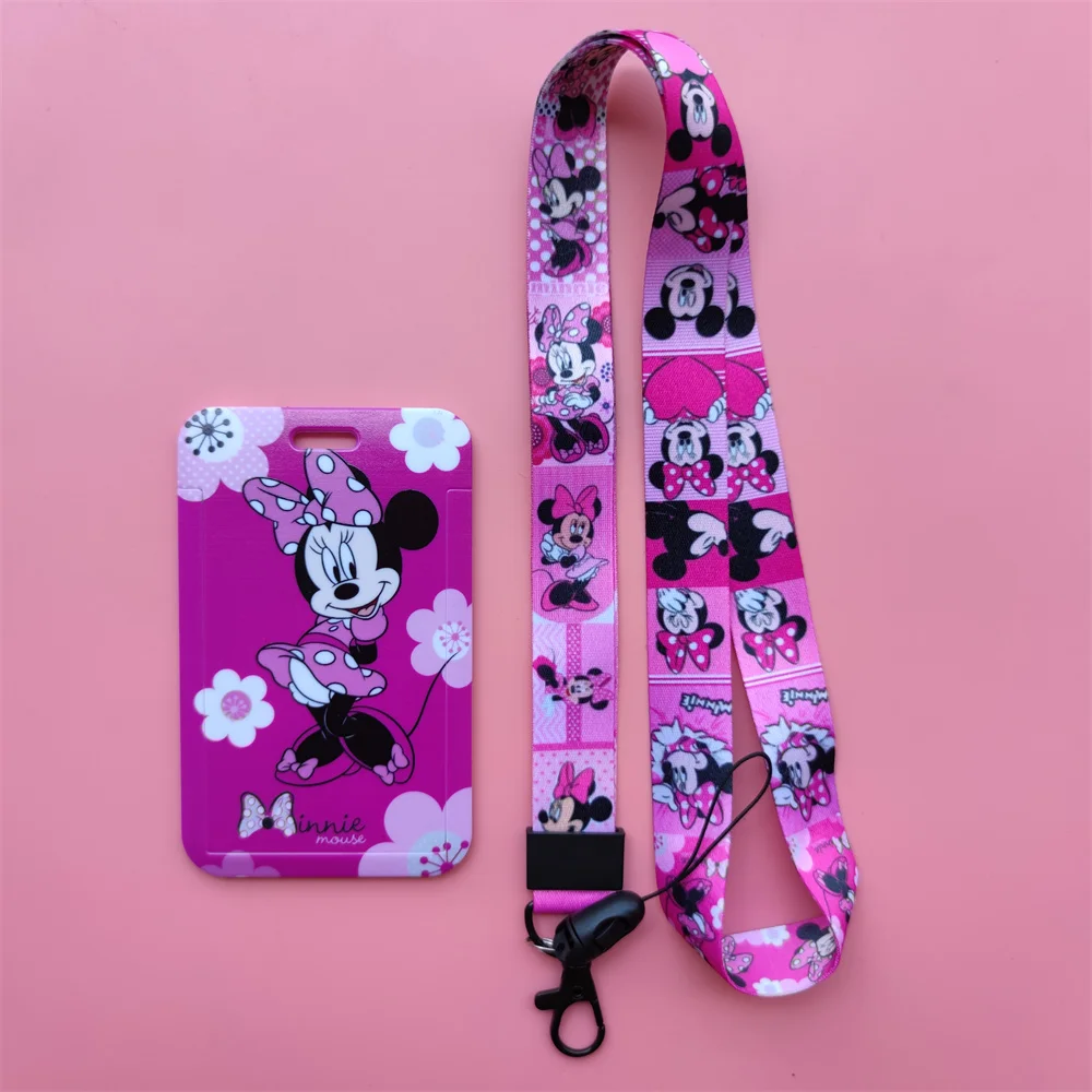 

Disney Minnie ID Badge Card Case Flower Business Bank Hanging Card Holder Photocard Protector