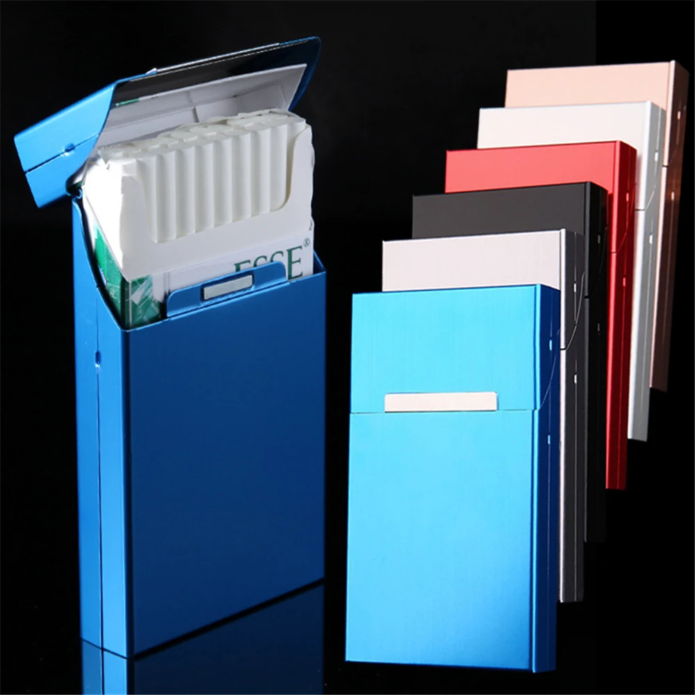 

Metal Lady Lengthening Cigarettes Cases Box Magnet Cover For 100mm Cigarettes Holds 20 Cigarettes Simple Tobacco Case Men Gift