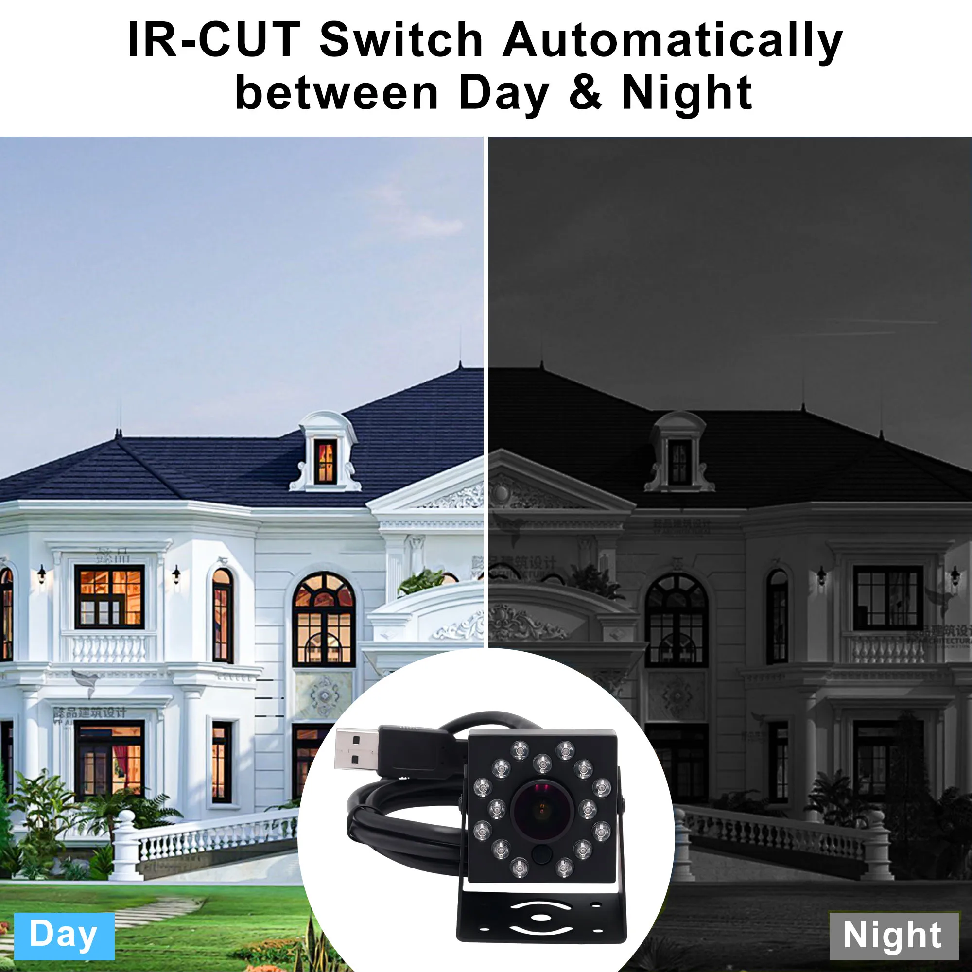 Фото Отличная USB-веб-камера 2 МП 1080P с ИК-подсветкой, широкоугольная, 720P 60FPS, 480P 120FPS, ночное видение, без драйверов, для прямых трансляций №3