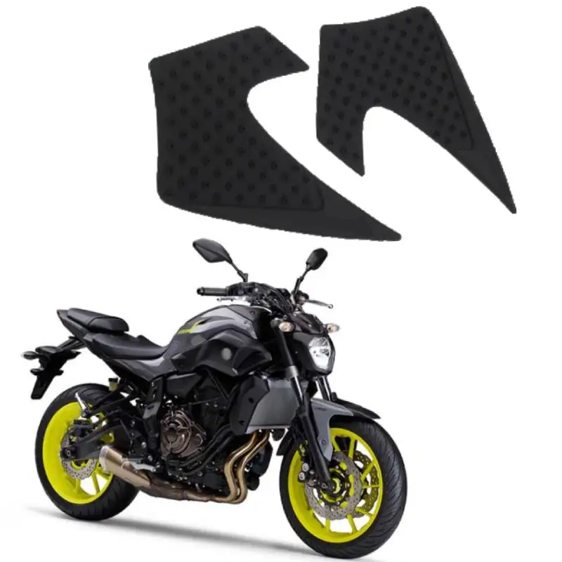 Фото Накладка на топливный бак мотоцикла для Yamaha FZ07 MT-07 MTT690 MTT690P-AB, противоскользящая наклейка, боковая накладка на топливный бак, водонепроницаемая резиновая наклейка. №2