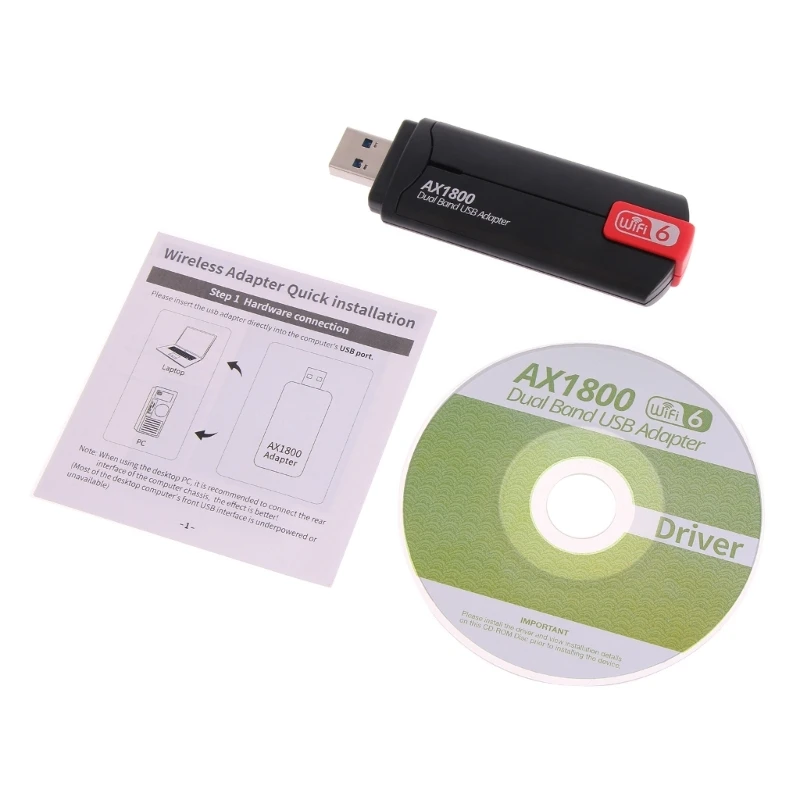 

WiFi 6 USB3.0 Adapter AX1800 Dual-Band 2.4/5GHz Card USB Dongle Wi-Fi6 USB Antennas AX1800H For PC Laptop