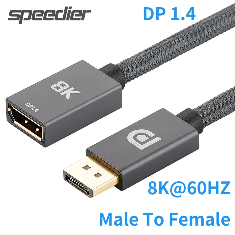 Laptop PC Monitor DisplayPort 1,4 Männlichen Zu Weiblichen Extender Cord 8K @ 60Hz 4K @ 144Hz DP 1,4 Geflochtene Verlängerung Kabel Für Oculus Rift S
