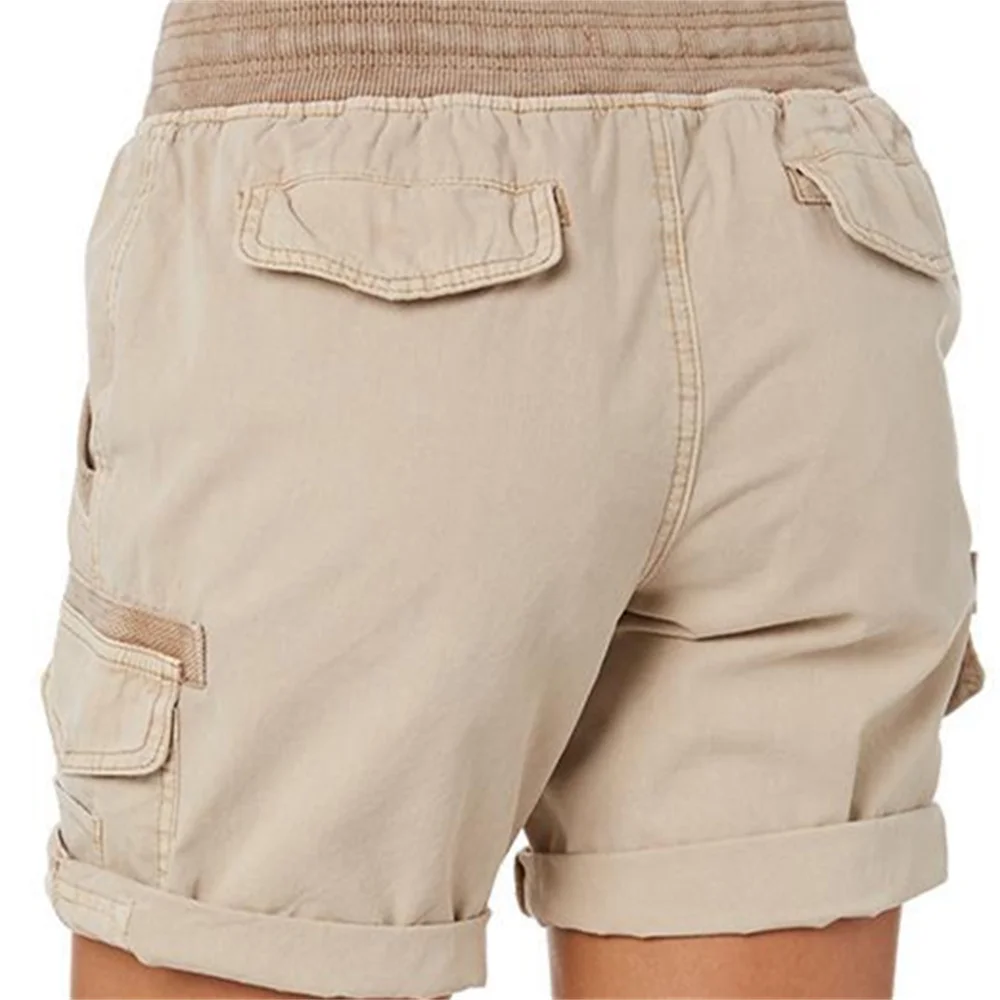 Women's Cargo Shorts Summer Multi Pockets Quick Dry Shorts Hiking Travel Golf Fishing Tactical Stretch Lightweight Female Shorts