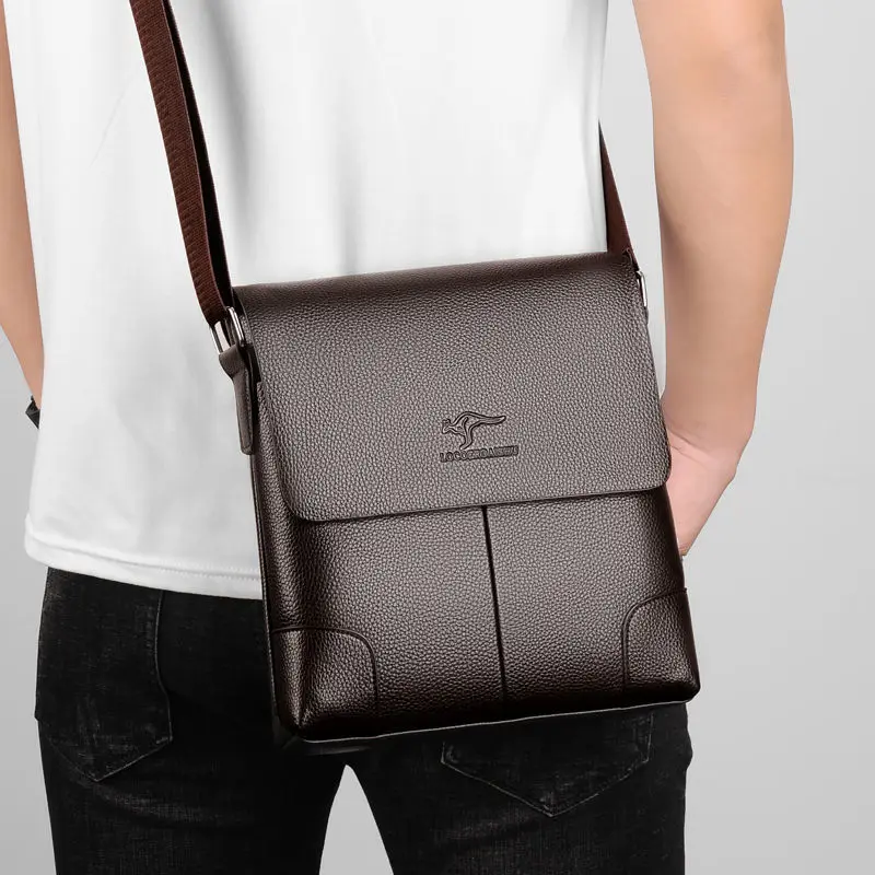 Men Crossbody Messenger Bags Business Casual Handbag Male Leather Shoulder Bag Large Capacity waterproof PU Crossbody Bag