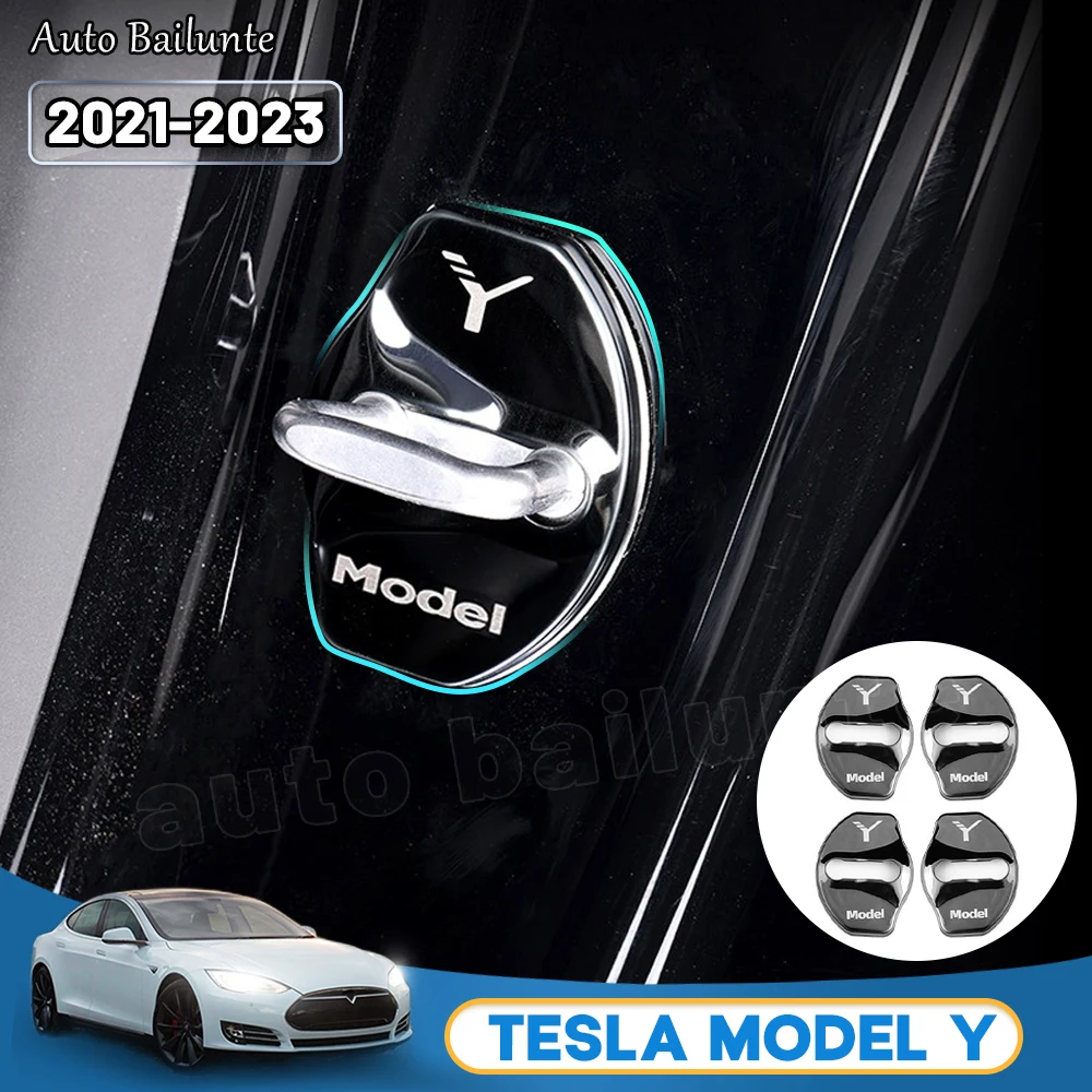 

Застежка для автомобильного дверного замка Tesla Model Y 2021 2022 2023 Защитная Наклейка для ржавчины аксессуары модный черный