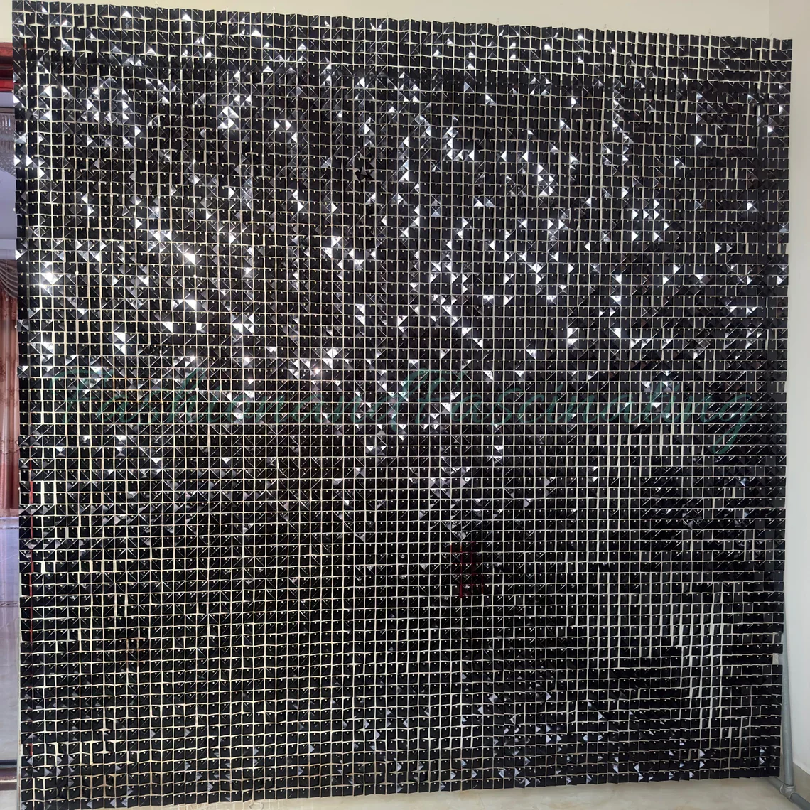 16 шт./лот мерцающий настенный фон серебристый золотой квадратный с блестками