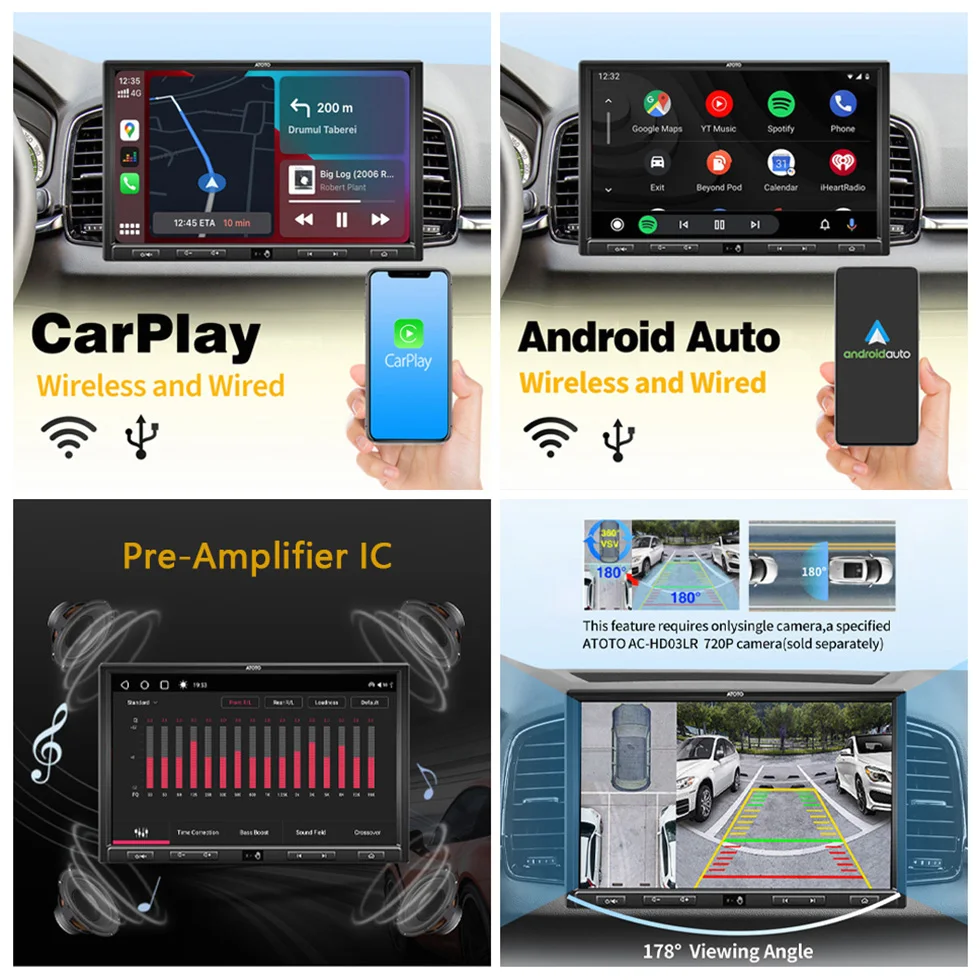 Мультимедийная магнитола ATOTO мультимедийная стерео-система на Android с 10 1-дюймовым