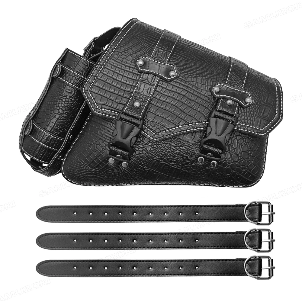 

Универсальный мотоциклетный Черный крокодиловый узор пластиковая пряжка сумка для хранения инструментов сумка для седла чемодан левая/правая сторона