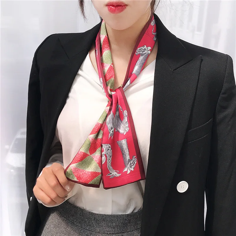 The latest 2022 colorful streamers various multi-purpose 90*90CM top silk small scarf kerchief