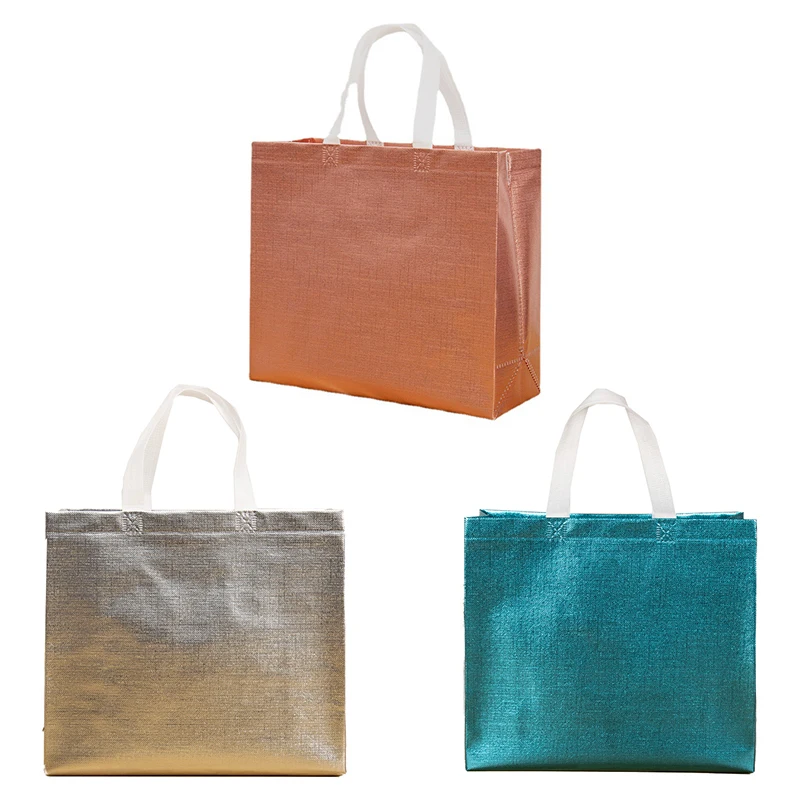 

Fashion Waterproof Laser Shopping Bag Eco Bag Large Reusable Shopping Bag Tote Pouch Laminated Non-woven Fabric Grocery Bag