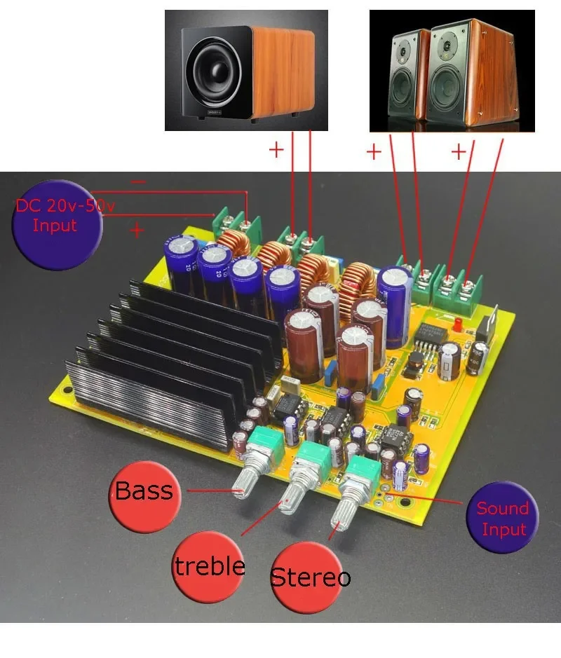 Готовый цифровой усилитель мощности TAS5630 300 Вт + 150Wx2 Hifi 2 1 Аудио Стерео плата