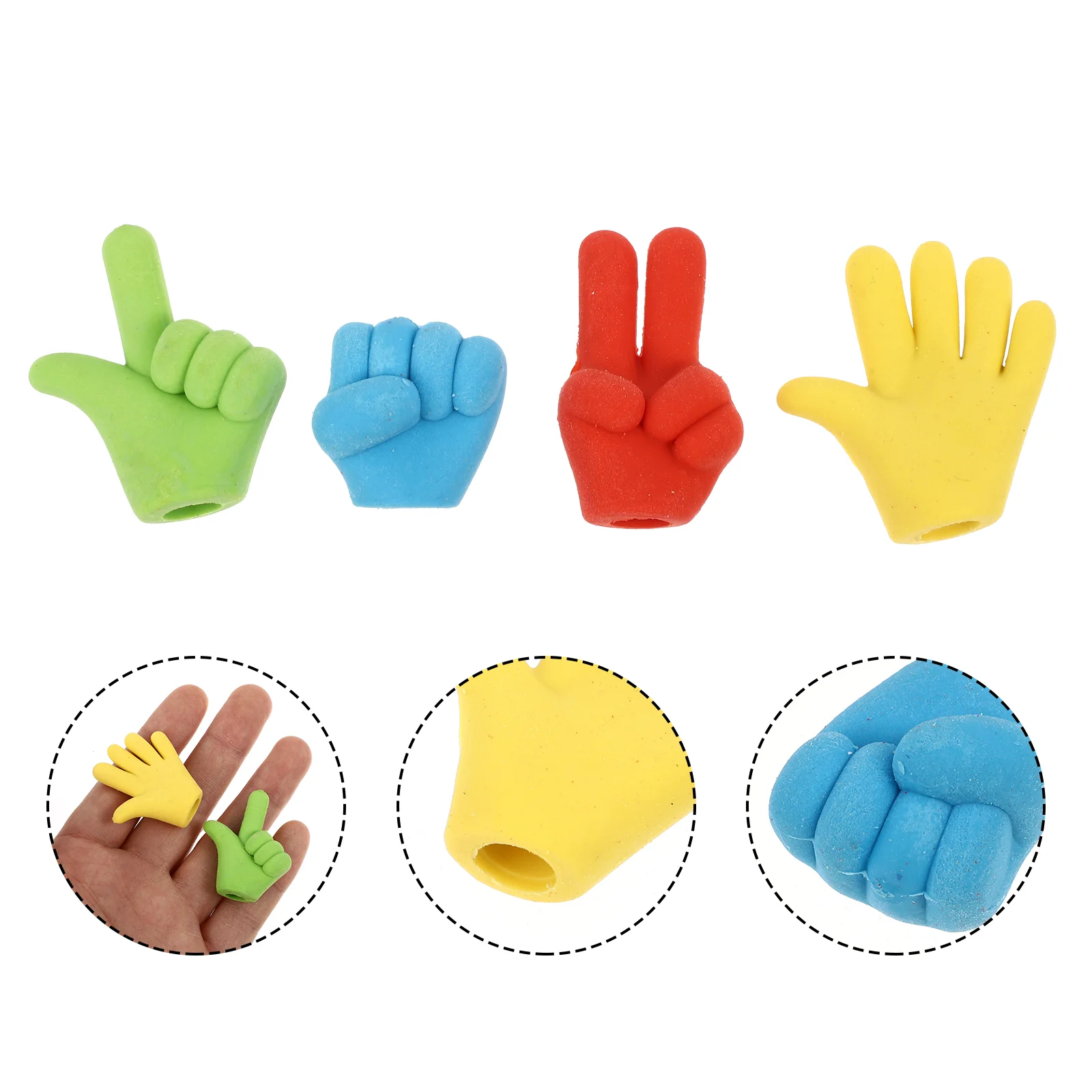 

40 шт., ластики в форме искусственных пальцев, канцелярские принадлежности для детского сада (случайный стиль)