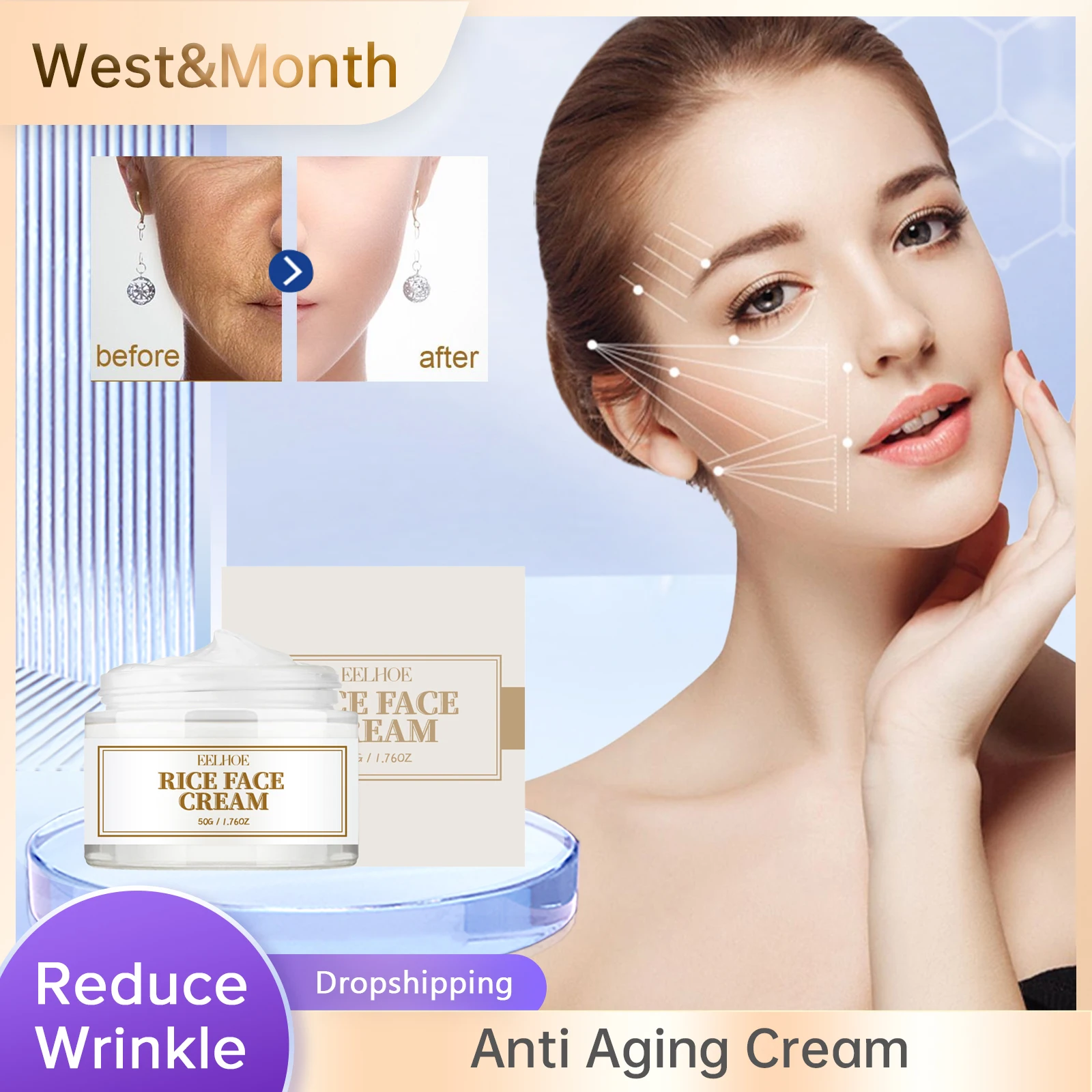 

Wrinkle Remover Cream Lifting Fade Fine Line Firming Improve Dullness Brighten Rejuvenating Tighten Nourishing Anti Aging Cream