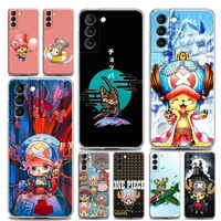 clear phone case for samsung galaxy s20 s21 fe s10 s9 s22 plus ultra s10e lite cases soft cover one piece cartoon chopper anime