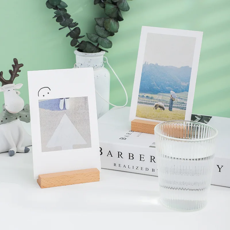 

1Pc Wooden Note Clip Wood Place Card Holder Photo Postcard Holder Wedding Birthday Party Table Number Name Message Clip