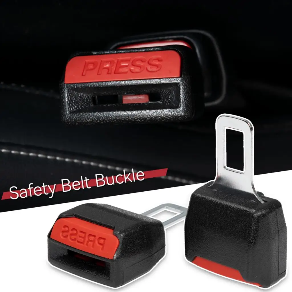 

2Pcs Universal Car Seat Belt Clip Extender Extension Strap Car Safety Seatbelt Buckle Lock Plug Insert Alarm Stopper Accessories