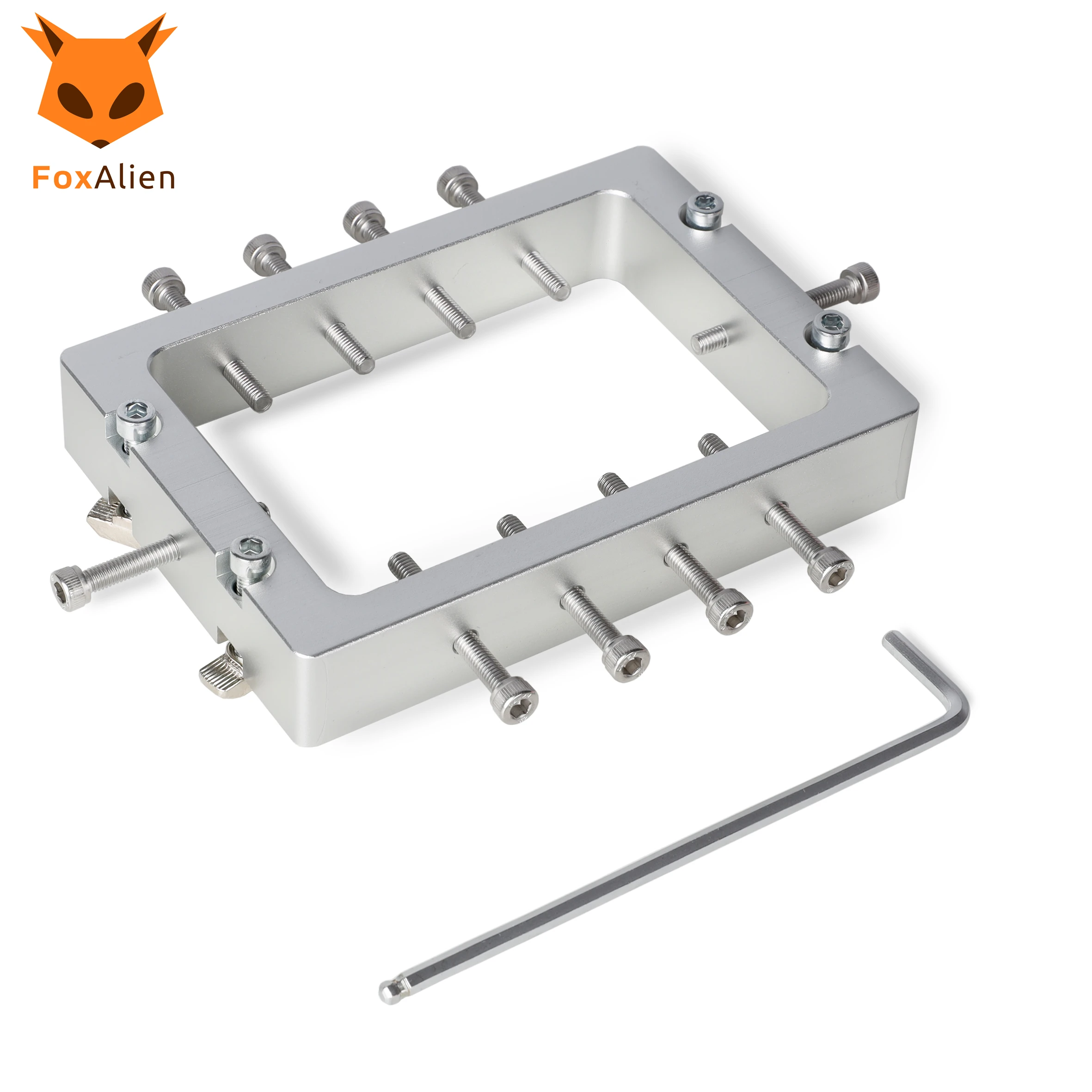 FoxAlien All Aluminum Flip Dowel Jig Kit for CNC Router Machine Milling Worktable, Workholding Clamp Bench Vise for WM3020 3018
