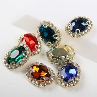 oval shape glass crystal sew on rhinestones for needle work handcrafts strass sew on stone clothing stones